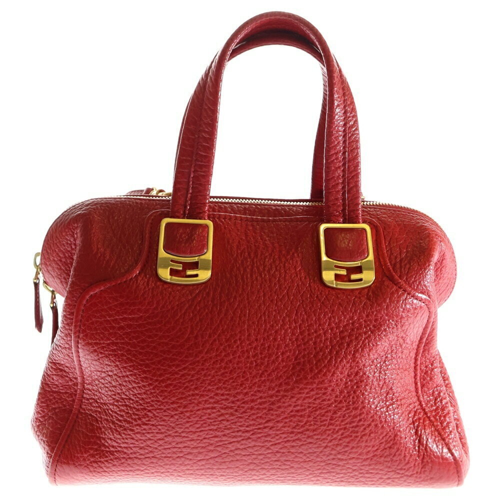 FENDI Chameleon Bag Handbag Shoulder Red Leather